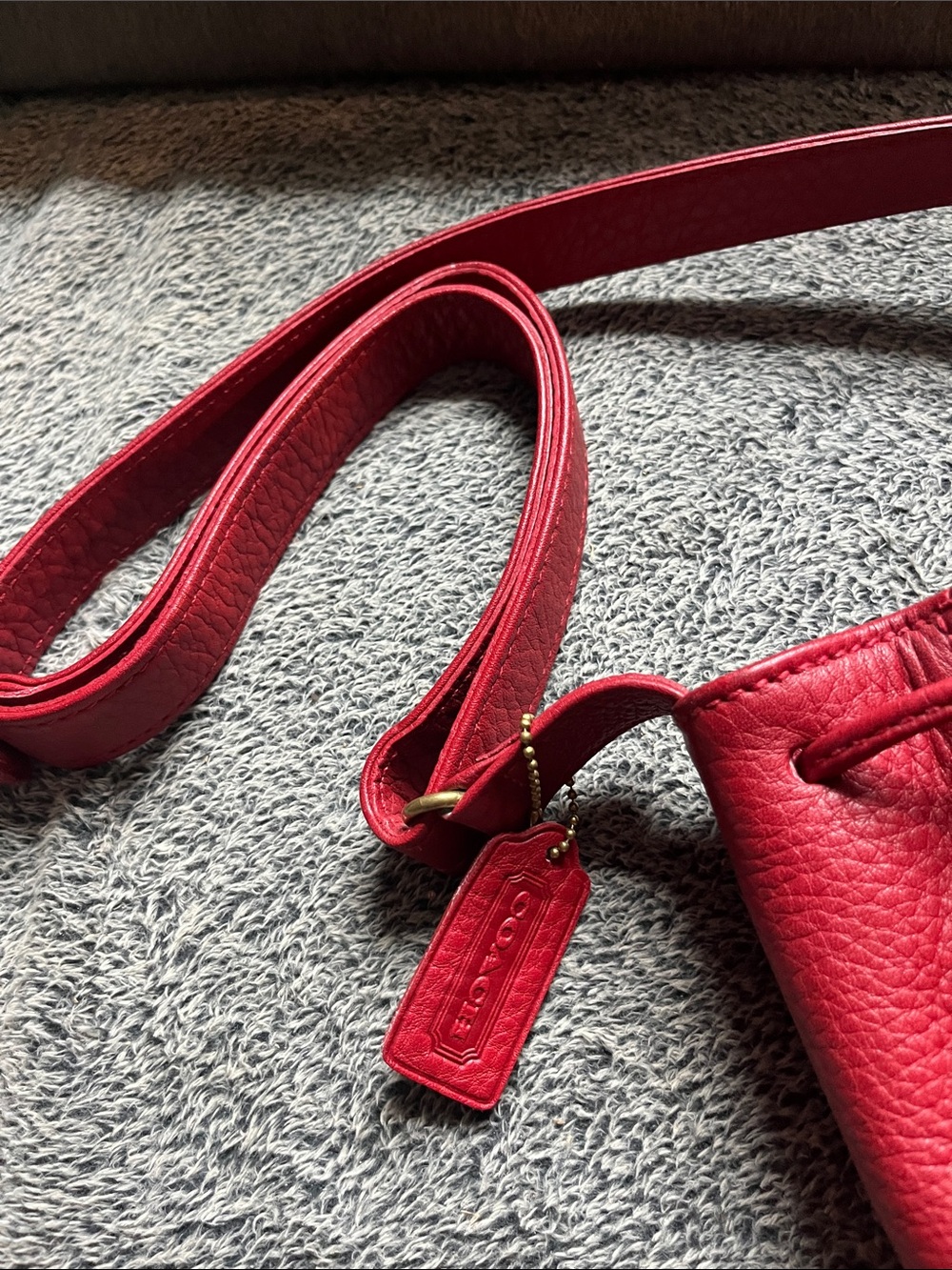 Coach Sonoma 4926 red drawstring purse EUC - Picture 2 of 12